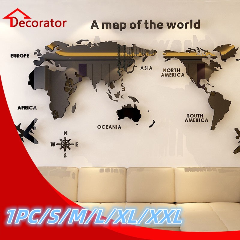Nordic World Map Acrylic 3D Wa - Star Map Poster recension och pris