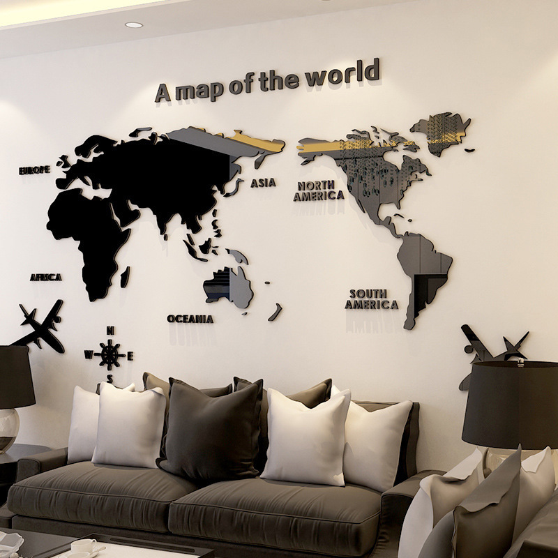 Nordic World Map Acrylic 3D Wa - Star Map Poster recension och pris